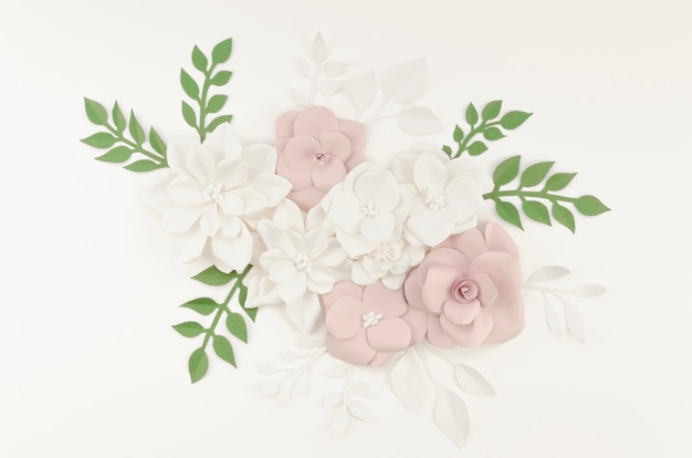 Free photo decoration with flowers and white background