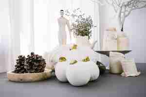 Free photo decoration with white pumpkin