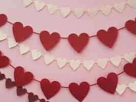 Free photo decorations made of red and white hearts