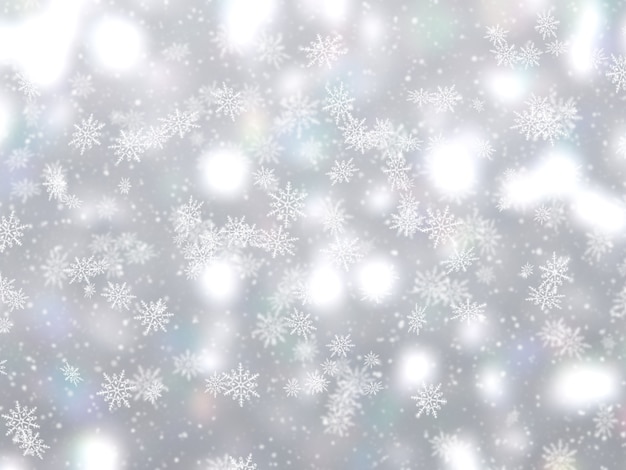 Decorative Christmas background with falling snowflakes design