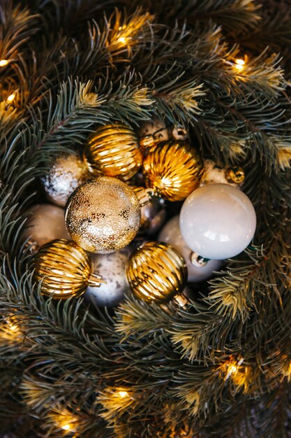 Decorative christmas balls composition