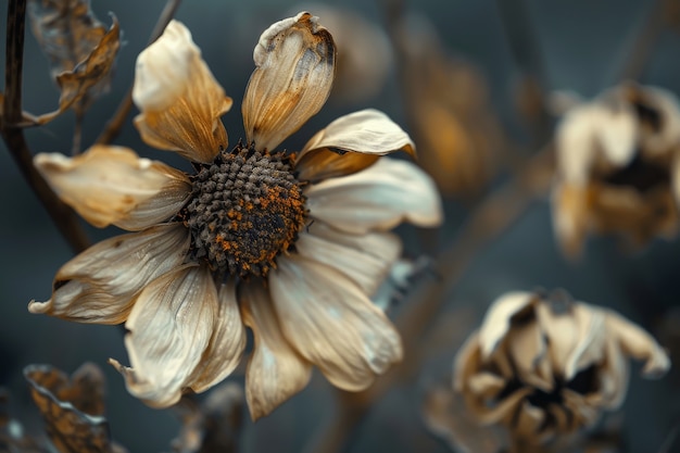 Decorative dreamy arrangement with dried flowers