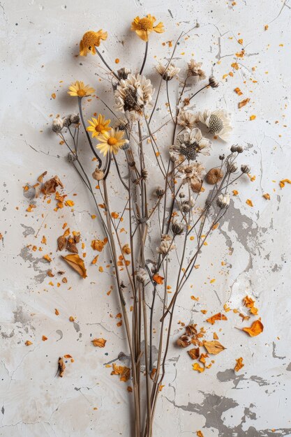 Decorative dreamy arrangement with dried flowers