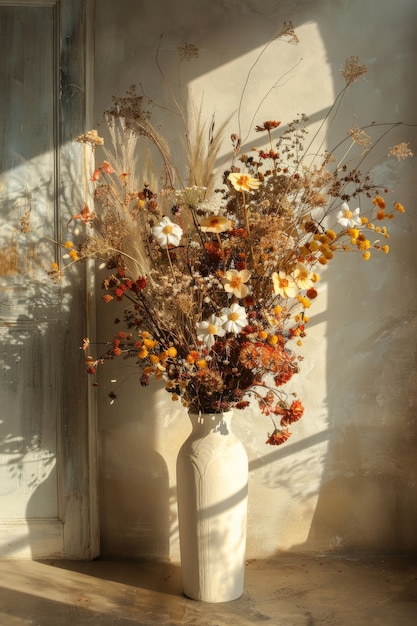 Free Photo decorative dreamy arrangement with dried flowers