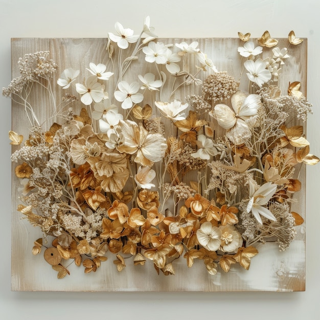 Decorative dreamy arrangement with dried flowers