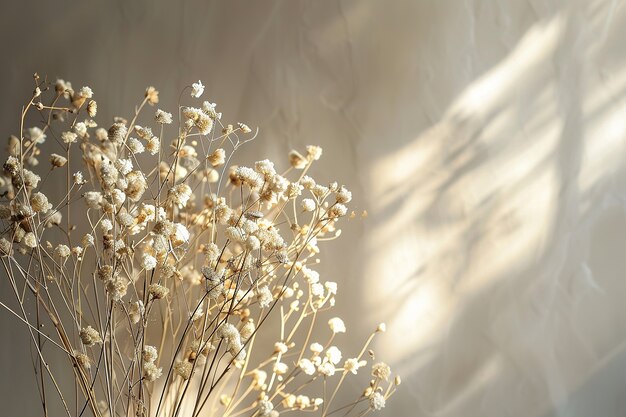 Decorative dreamy arrangement with dried flowers