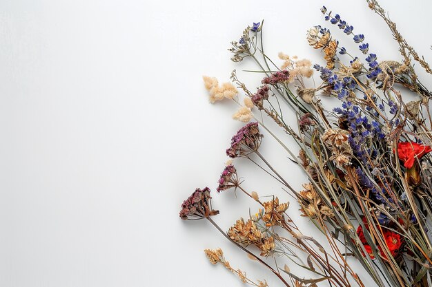 Decorative dreamy arrangement with dried flowers