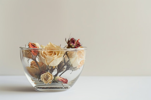 Decorative dreamy arrangement with dried flowers