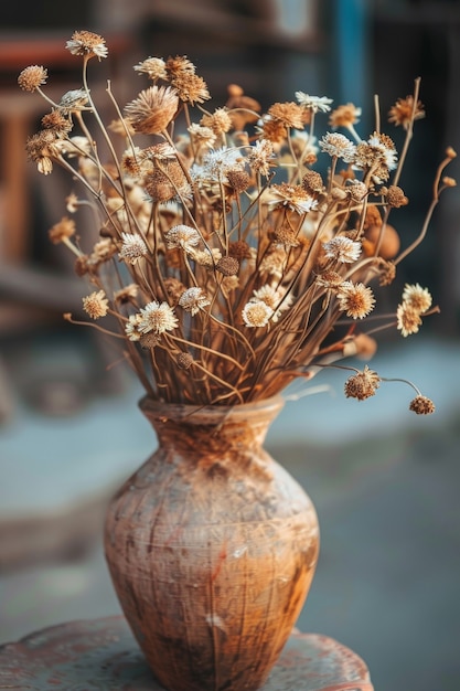 Decorative dreamy arrangement with dried flowers