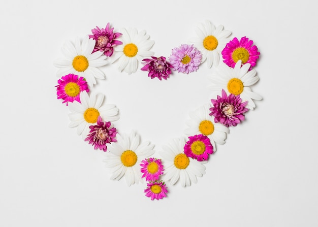 Free Photo decorative heart of bright flowers