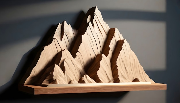 Free Photo decorative mountain made of wood