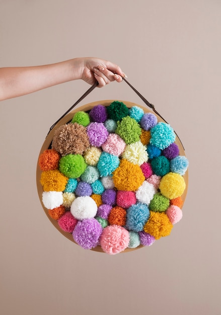 Free photo decorative pom poms used for decorations around the house