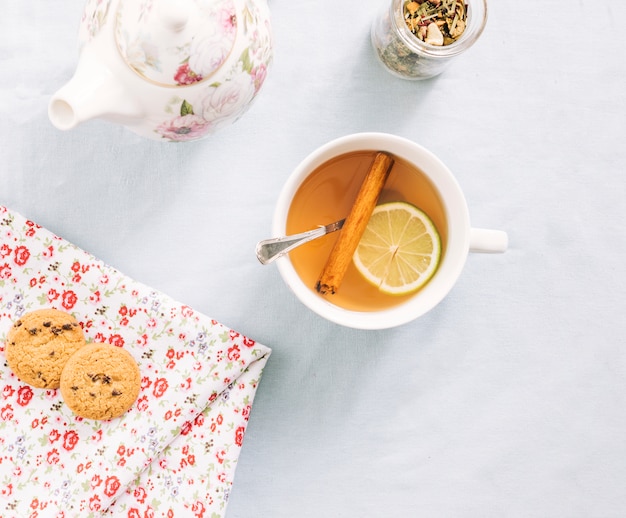 Free photo decorative tea still life