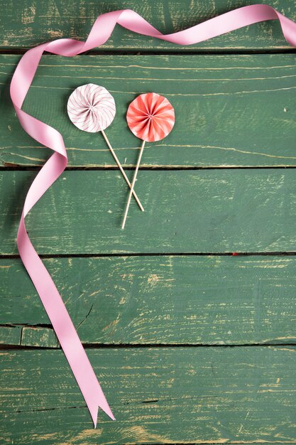 Decorative umbrellas with ribbons