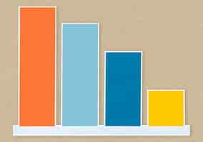 Free photo decreasing bar graph icon isolated