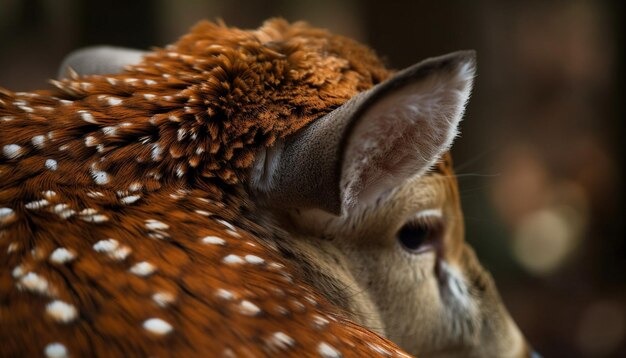 A deer's ear is visible on the side of its head.