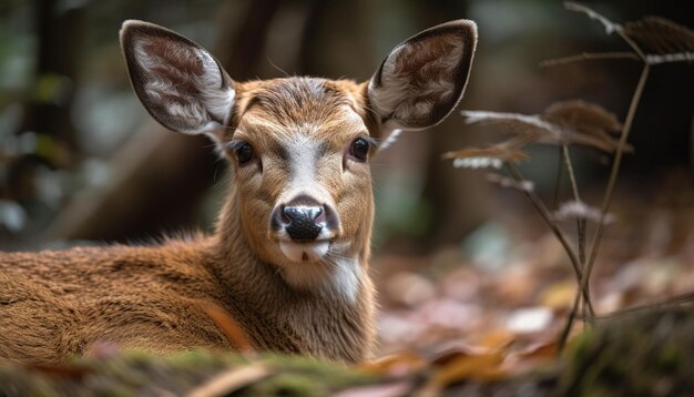 A deer in the woods with the word deer on the front