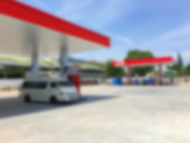 Free Photo defocused fuel station