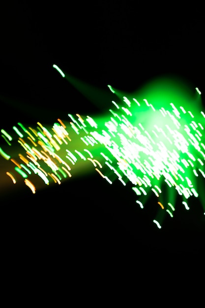 Free photo defocused green optical fibers