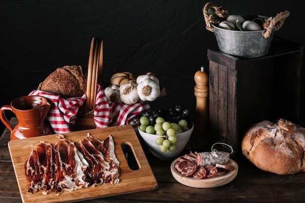 Delectable food composition on table