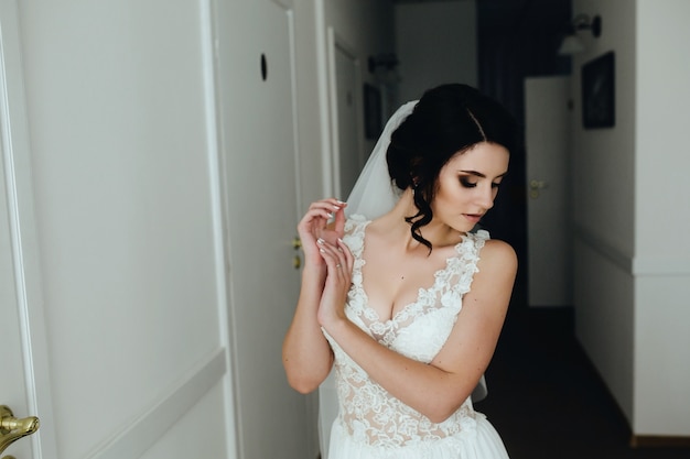 Delicate bride prepared for her day