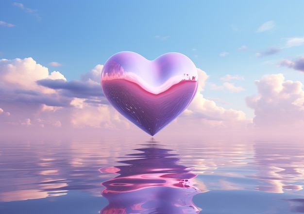 Delicate heart shaped object floating