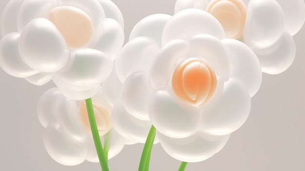 Free photo delicate white roses balloons