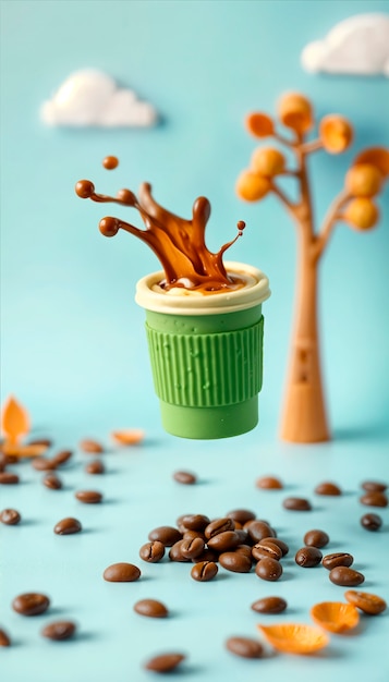 Free Photo delicious 3d coffee drink