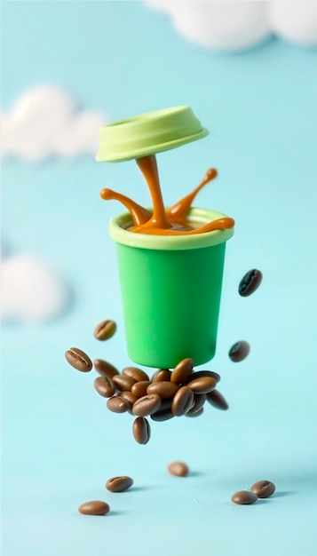 Free Photo delicious 3d coffee drink