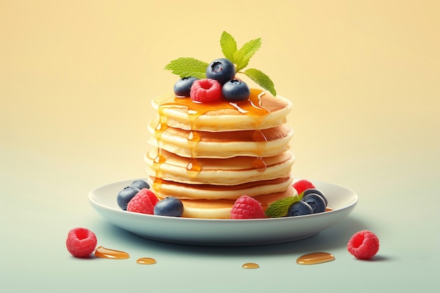 Free photo delicious 3d pancakes still life