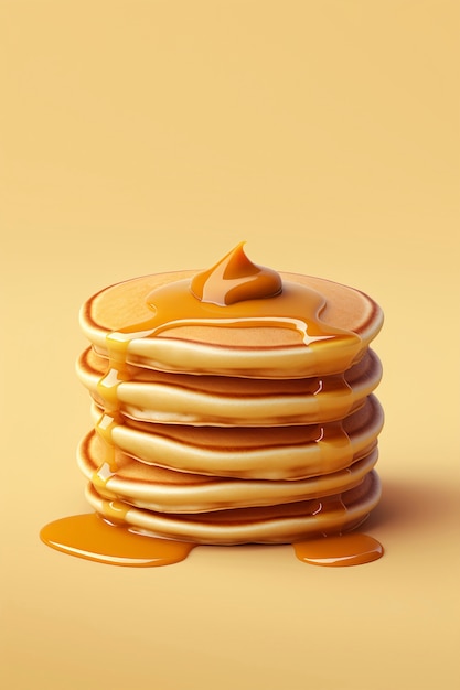 Free photo delicious 3d pancakes still life