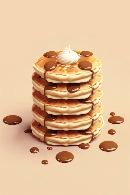 Free photo delicious 3d pancakes still life