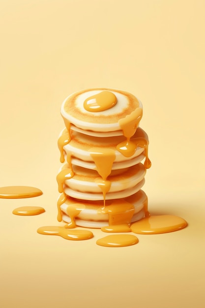 Free photo delicious 3d pancakes still life