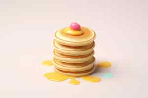 Free photo delicious 3d pancakes still life