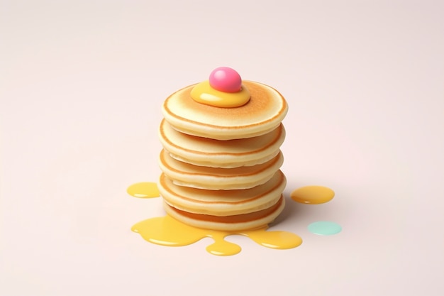 Free Photo delicious 3d pancakes still life