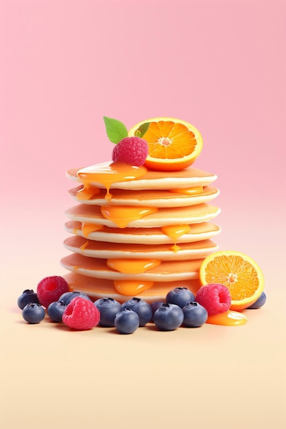 Free photo delicious 3d pancakes still life