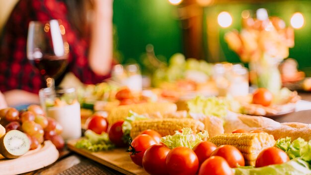 Delicious appetizers with blurred background