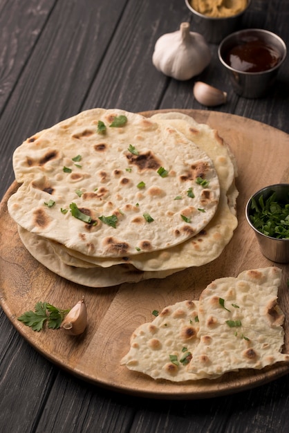 Delicious assortment of traditional roti