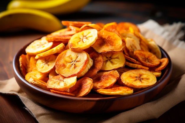 Free photo delicious baked banana slices