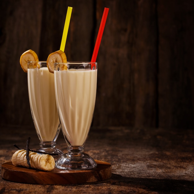 Delicious banana milkshake