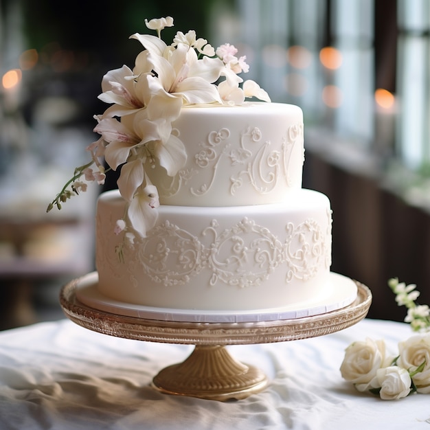 Delicious beautiful wedding cake