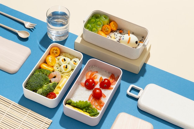 Delicious bento box arrangement