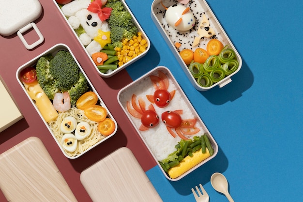 Delicious bento box arrangement