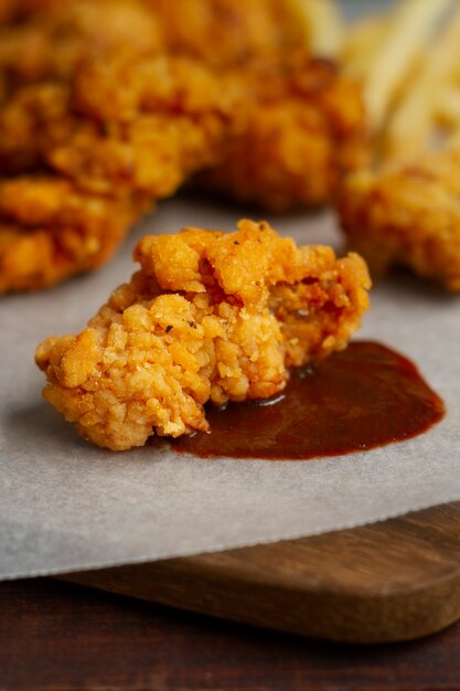 Delicious boneless chicken and sauce