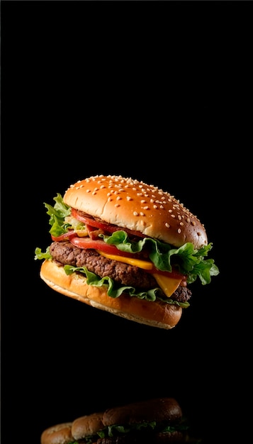 Free photo delicious burger in studio