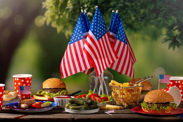 Delicious burgers for the us labor day