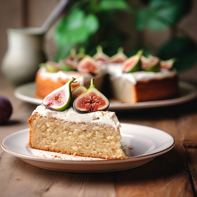 Delicious cake with figs