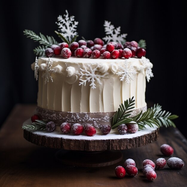 Delicious cake with fruits