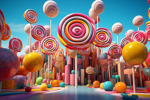 Delicious candy arrangement outdoors