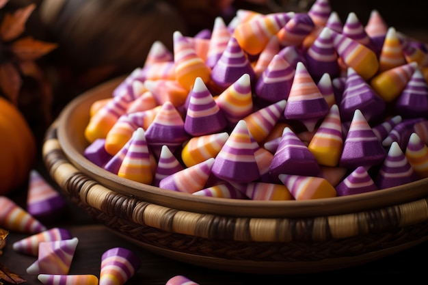 Delicious candy in bowl